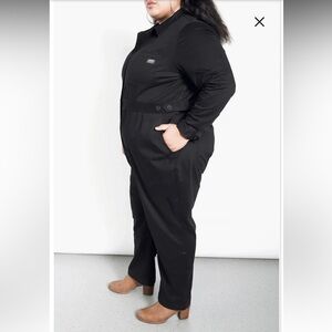THE ESSENTIAL HIGH WAISTED COVERALL 4X black long sleeved